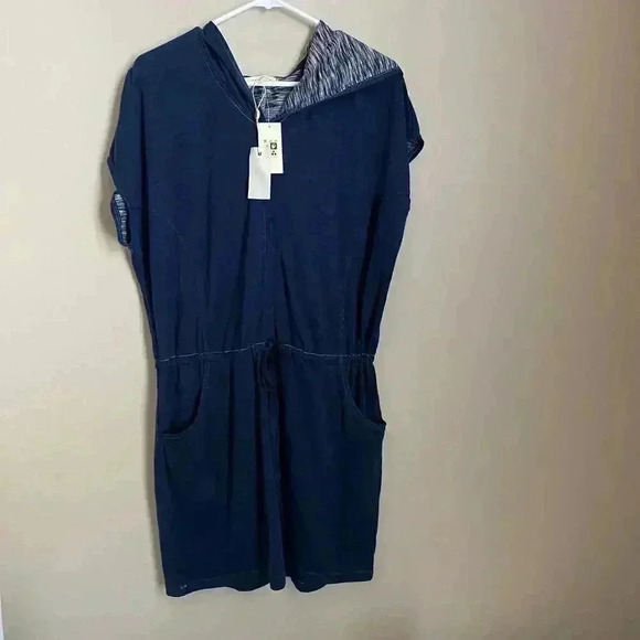 Max Studio Hooded Shift Dress Indigo Size Medium - Picture 2 of 9